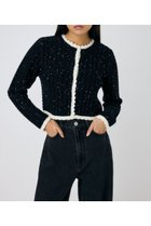 【マウジー/moussy】のGLITTER ニットカーディガン 人気、トレンドファッション・服の通販 founy(ファニー) ファッション Fashion レディースファッション WOMEN トップス・カットソー Tops/Tshirt ニット Knit Tops カーディガン Cardigans A/W・秋冬 Aw・Autumn/Winter・Fw・Fall-Winter おすすめ Recommend カーディガン Cardigan スパンコール Sequins デニム Denim ベーシック Basic リラックス Relax 人気 Popularity 再入荷 Restock/Back In Stock/Re Arrival 羽織 Haori thumbnail BLK|ID: prp329100004193567 ipo3291000000029048984