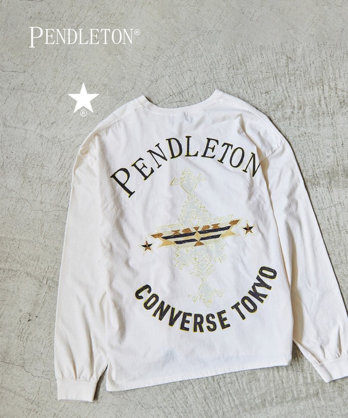 【コンバーストウキョウ/CONVERSE TOKYO】の【PENDLETON】BACK PRINT LONGSLEEVE TEE インテリア・キッズ・メンズ・レディースファッション・服の通販 founy(ファニー) https://founy.com/ ファッション Fashion レディースファッション WOMEN トップス・カットソー Tops/Tshirt アメリカン American グラフィック Graphic シンプル Simple フロント Front プリント Print ルーズ Loose ワンポイント One Point |ID: prp329100004193728 ipo3291000000029049929