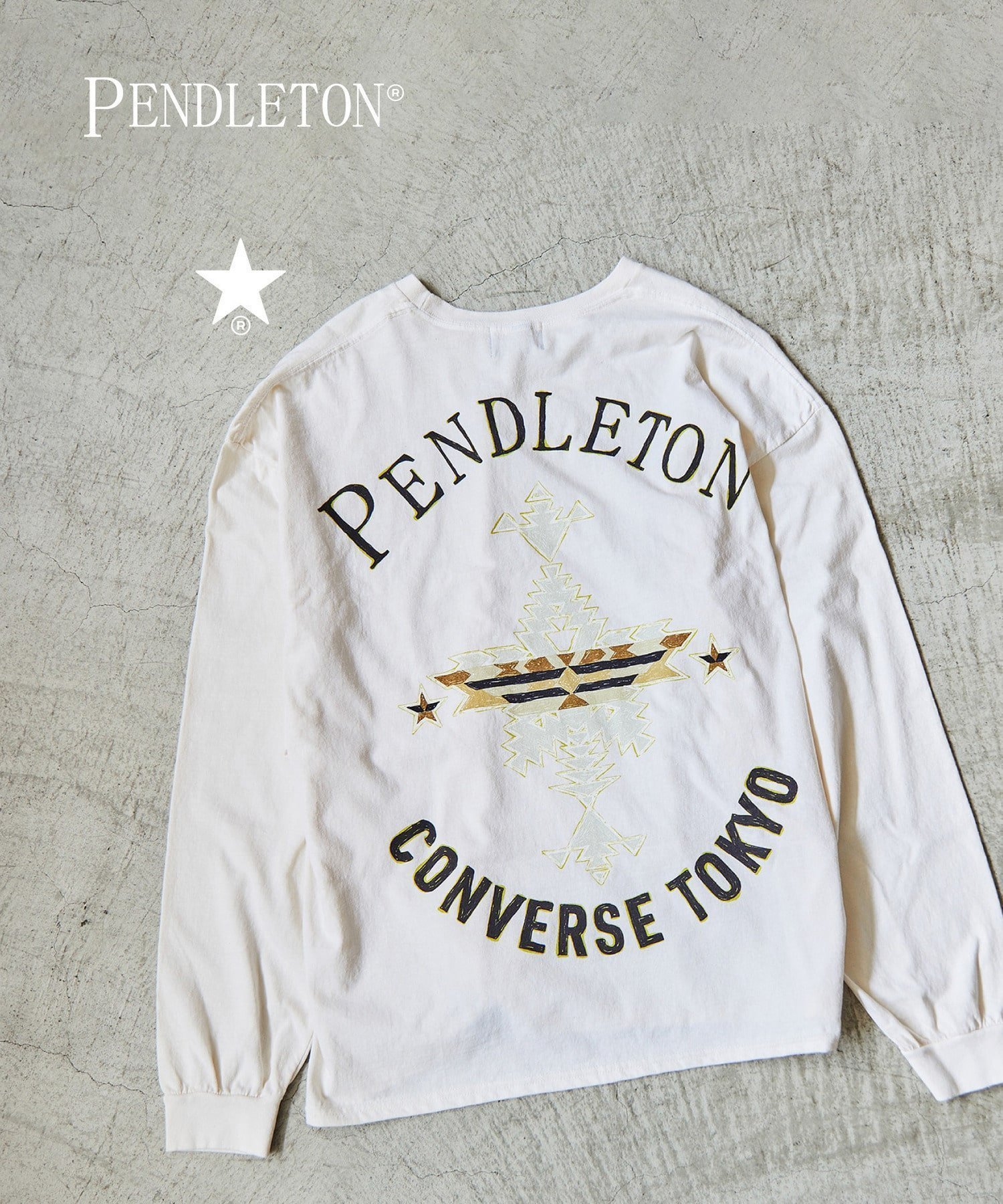 【コンバーストウキョウ/CONVERSE TOKYO】の【PENDLETON】BACK PRINT LONGSLEEVE TEE 人気、トレンドファッション・服の通販 founy(ファニー) 　ファッション　Fashion　レディースファッション　WOMEN　トップス・カットソー　Tops/Tshirt　アメリカン　American　グラフィック　Graphic　シンプル　Simple　フロント　Front　プリント　Print　ルーズ　Loose　ワンポイント　One Point　 other-1|ID: prp329100004193728 ipo3291000000029049929