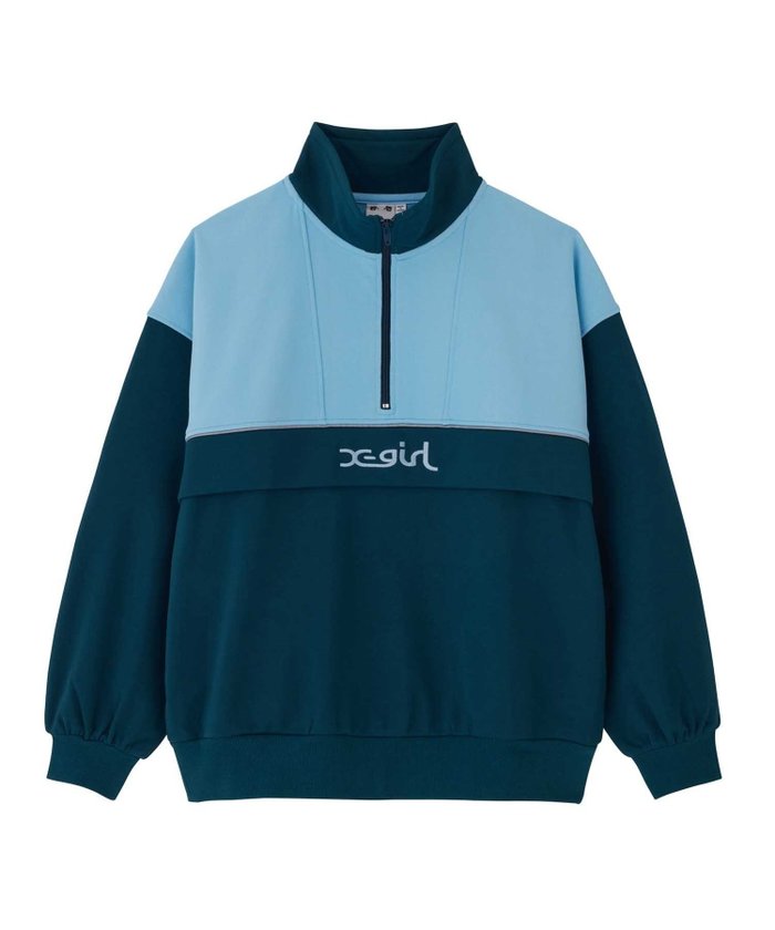 【エックスガール/X-girl】のBICOLOR ANORAK SWEAT TOP トップス X-girl インテリア・キッズ・メンズ・レディースファッション・服の通販 founy(ファニー) https://founy.com/ ファッション Fashion レディースファッション WOMEN トップス・カットソー Tops/Tshirt パーカ Sweats スウェット Sweat A/W・秋冬 Aw・Autumn/Winter・Fw・Fall-Winter ジップアップ Zip Up スウェット Sweat ビッグ Big ロング Long 切替 Switching |ID: prp329100004193837 ipo3291000000029050613