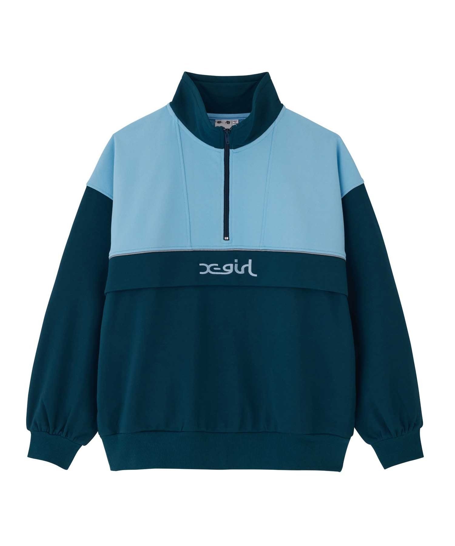 【エックスガール/X-girl】のBICOLOR ANORAK SWEAT TOP トップス X-girl 人気、トレンドファッション・服の通販 founy(ファニー) 　ファッション　Fashion　レディースファッション　WOMEN　トップス・カットソー　Tops/Tshirt　パーカ　Sweats　スウェット　Sweat　A/W・秋冬　Aw・Autumn/Winter・Fw・Fall-Winter　ジップアップ　Zip Up　スウェット　Sweat　ビッグ　Big　ロング　Long　切替　Switching　 other-1|ID: prp329100004193837 ipo3291000000029050613