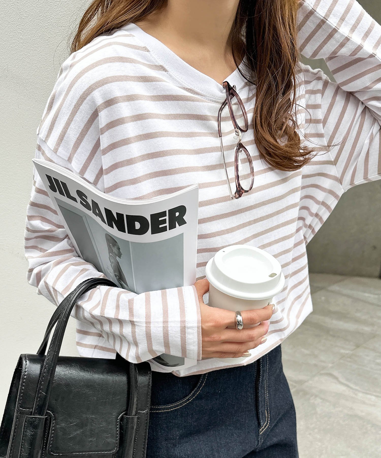 【その他のブランド/Other】のコットン 天竺 ボーダー 長袖 Tシャツ 人気、トレンドファッション・服の通販 founy(ファニー) 　ファッション　Fashion　レディースファッション　WOMEN　トップス・カットソー　Tops/Tshirt　シャツ/ブラウス　Shirts/Blouses　ロング / Tシャツ　T-Shirts　おすすめ　Recommend　カットソー　Cut And Sew　ショルダー　Shoulder　スウェット　Sweat　ドロップ　Drop　バランス　Balance　パーカー　Hoodie　ベーシック　Basic　ボーダー　Border　ロング　Long　ワイド　Wide　人気　Popularity　楽ちん　Easy　長袖　Long Sleeve　 other-1|ID: prp329100004194020 ipo3291000000029051945