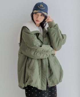 【ローリーズファーム/LOWRYS FARM】のBIGエリフライトブルゾン 人気、トレンドファッション・服の通販 founy(ファニー) ファッション Fashion レディースファッション WOMEN アウター Coat Outerwear ブルゾン Blouson/Jackets おすすめ Recommend シャーリング Shirring デニム Denim ブルゾン Blouson ミリタリー Military ワイド Wide |ID:prp329100004194758