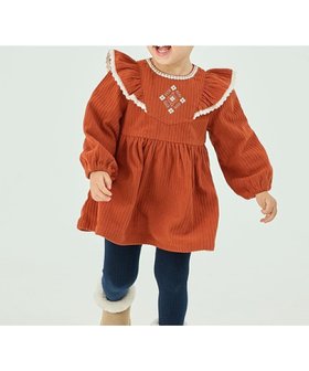 【モイモルン/moimoln / KIDS】のモイモルン/ビッグカラーコーデュロイワンピース 人気、トレンドファッション・服の通販 founy(ファニー) ファッション Fashion キッズファッション KIDS ワンピース Dress/Kids コーデュロイ Corduroy フリル Frills レース Race |ID:prp329100004194950