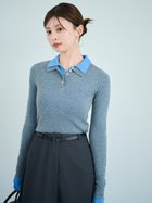 【スナイデル/SNIDEL】のSustainableレイヤードポロニットプルオーバー 人気、トレンドファッション・服の通販 founy(ファニー) ファッション Fashion レディースファッション WOMEN トップス・カットソー Tops/Tshirt ニット Knit Tops プルオーバー Pullover コンビ Combination シアー Sheer シルバー Silver フィット Fit ボーダー Border thumbnail GRY[006]|ID: prp329100004195095 ipo3291000000029060697