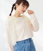 【マジェスティック レゴン/MAJESTIC LEGON】のボーダー肩リボントップス 人気、トレンドファッション・服の通販 founy(ファニー) ファッション Fashion レディースファッション WOMEN トップス・カットソー Tops/Tshirt クロップド Cropped トレンド Trend ビッグ Big ボーダー Border リボン Ribbon thumbnail ピンク柄|ID: prp329100004195128 ipo3291000000029060872