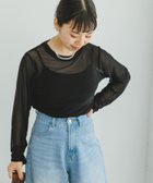 【その他のブランド/Other】のチュールシアーロングTシャツ 人気、トレンドファッション・服の通販 founy(ファニー) ファッション Fashion レディースファッション WOMEN トップス・カットソー Tops/Tshirt シャツ/ブラウス Shirts/Blouses ロング / Tシャツ T-Shirts 2024年 2024 2024春夏・S/S Ss,Spring/Summer,2024 S/S・春夏 Ss・Spring/Summer インナー Inner ジャケット Jacket ベスト Vest 半袖 Short Sleeve 夏 Summer thumbnail BLK|ID: prp329100004195143 ipo3291000000029060959