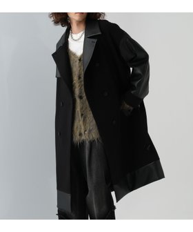 【ハレ/HARE / MEN】のウーリーテックキリカエコート 人気、トレンドファッション・服の通販 founy(ファニー) ファッション Fashion メンズファッション MEN なめらか Smooth スタンド Stand フェイクレザー Faux Leather メルトン Melton ロング Long エレガント 上品 Elegant |ID:prp329100004195410