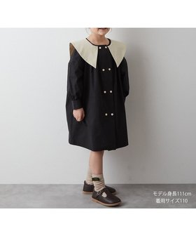 【リジェール/riziere / KIDS】のダブルボタンバイカラー襟ワンピース 人気、トレンドファッション・服の通販 founy(ファニー) ファッション Fashion キッズファッション KIDS ワンピース Dress/Kids ダブル Double |ID:prp329100004196409