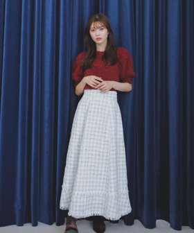 【ノエラ/Noela】のツイードロングフレアスカート 人気、トレンドファッション・服の通販 founy(ファニー) ファッション Fashion レディースファッション WOMEN スカート Skirt Aライン/フレアスカート Flared A-Line Skirts ジャケット Jacket スパンコール Sequins ツイード Tweed フリンジ Fringe ポケット Pocket |ID:prp329100004196760