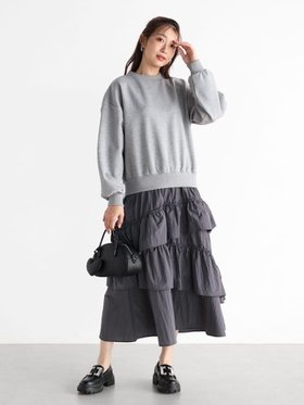 【ヴァン/Vin】のドッキングランダムティアードワンピース 人気、トレンドファッション・服の通販 founy(ファニー) ファッション Fashion レディースファッション WOMEN ワンピース Dress ダブル Double ドッキング Docking フェイス Face 洗える Washable |ID:prp329100004196925