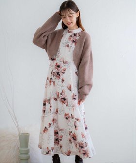 【ノエラ/Noela】のカーデ×ラインフラワーワンピース 人気、トレンドファッション・服の通販 founy(ファニー) ファッション Fashion レディースファッション WOMEN ワンピース Dress フラワー Flower ボレロ Bolero ポケット Pocket 切替 Switching |ID:prp329100004196929