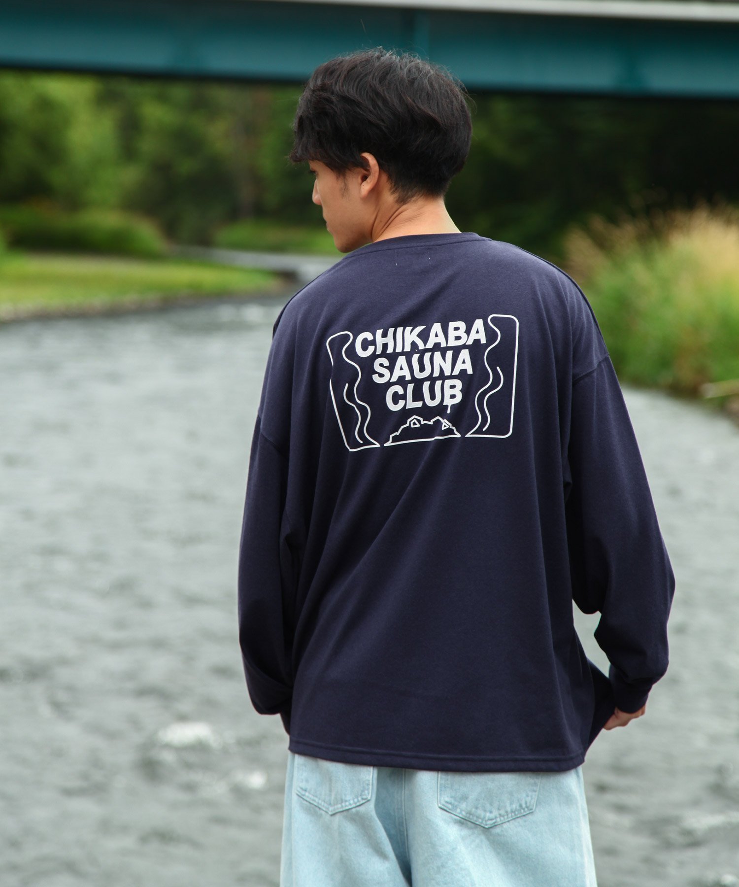 【ジップファイブ/ZIP FIVE】のCHIKABA SAUNA CLUB 長袖Tシャツ インテリア・キッズ・メンズ・レディースファッション・服の通販 founy(ファニー) 　ファッション　Fashion　レディースファッション　WOMEN　トップス・カットソー　Tops/Tshirt　シャツ/ブラウス　Shirts/Blouses　ロング / Tシャツ　T-Shirts　おすすめ　Recommend　シンプル　Simple　パターン　Pattern　プリント　Print　メンズ　Mens　モチーフ　Motif　長袖　Long Sleeve　103.NAVY|ID: prp329100004197164 ipo3291000000029075624