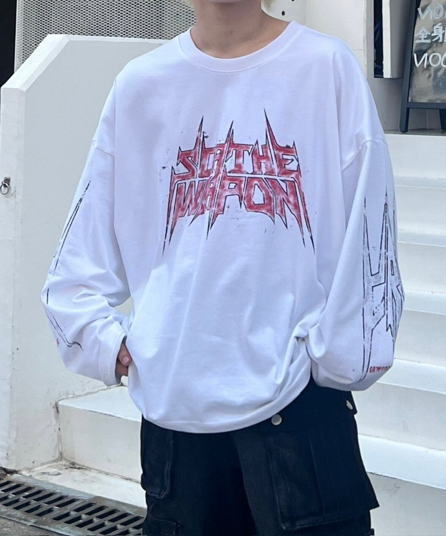 【その他のブランド/Other】の【Chikashitsu +】oversized print long sleeve インテリア・キッズ・メンズ・レディースファッション・服の通販 founy(ファニー) 　ファッション　Fashion　レディースファッション　WOMEN　トップス・カットソー　Tops/Tshirt　シンプル　Simple　リラックス　Relax　ホワイト|ID: prp329100004197235 ipo3291000000029076257