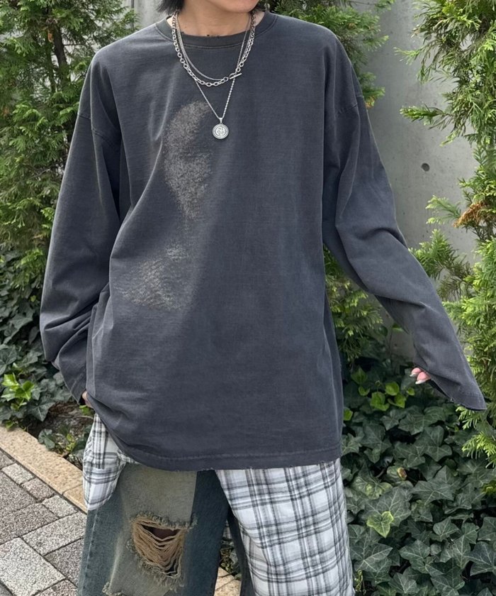 【その他のブランド/Other】の【Chikashitsu +】oversized shadow print damage long sleeve インテリア・キッズ・メンズ・レディースファッション・服の通販 founy(ファニー) https://founy.com/ ファッション Fashion レディースファッション WOMEN トップス・カットソー Tops/Tshirt シンプル Simple リラックス Relax |ID: prp329100004197236 ipo3291000000029076258