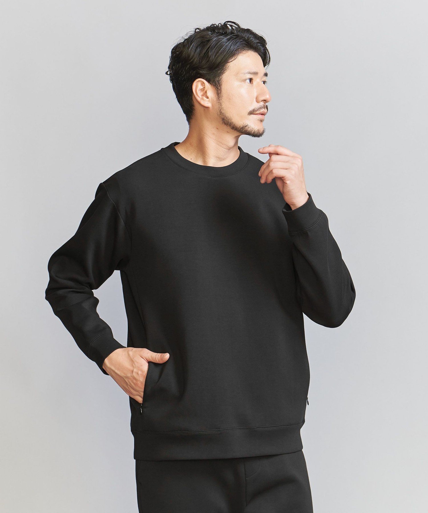 【ビューティ&ユース ユナイテッドアローズ/BEAUTY&YOUTH / UNITED ARROWS / MEN】の【WEB限定 WARDROBE SMART】ダブルニット クルーネック スウェット/セットアップ対応 人気、トレンドファッション・服の通販 founy(ファニー) 　ファッション　Fashion　メンズファッション　MEN　セットアップ　Setup/Men　インナー　Inner　カーディガン　Cardigan　スウェット　Sweat　スマート　Smart　スラックス　Slacks　セットアップ　Set Up　ダブル　Double　トレーナー　Trainer　パーカー　Hoodie　ファブリック　Fabric　フィット　Fit　フラット　Flat　ポケット　Pocket　リラックス　Relax　エレガント 上品　Elegant　 other-1|ID: prp329100004197956 ipo3291000000029480691