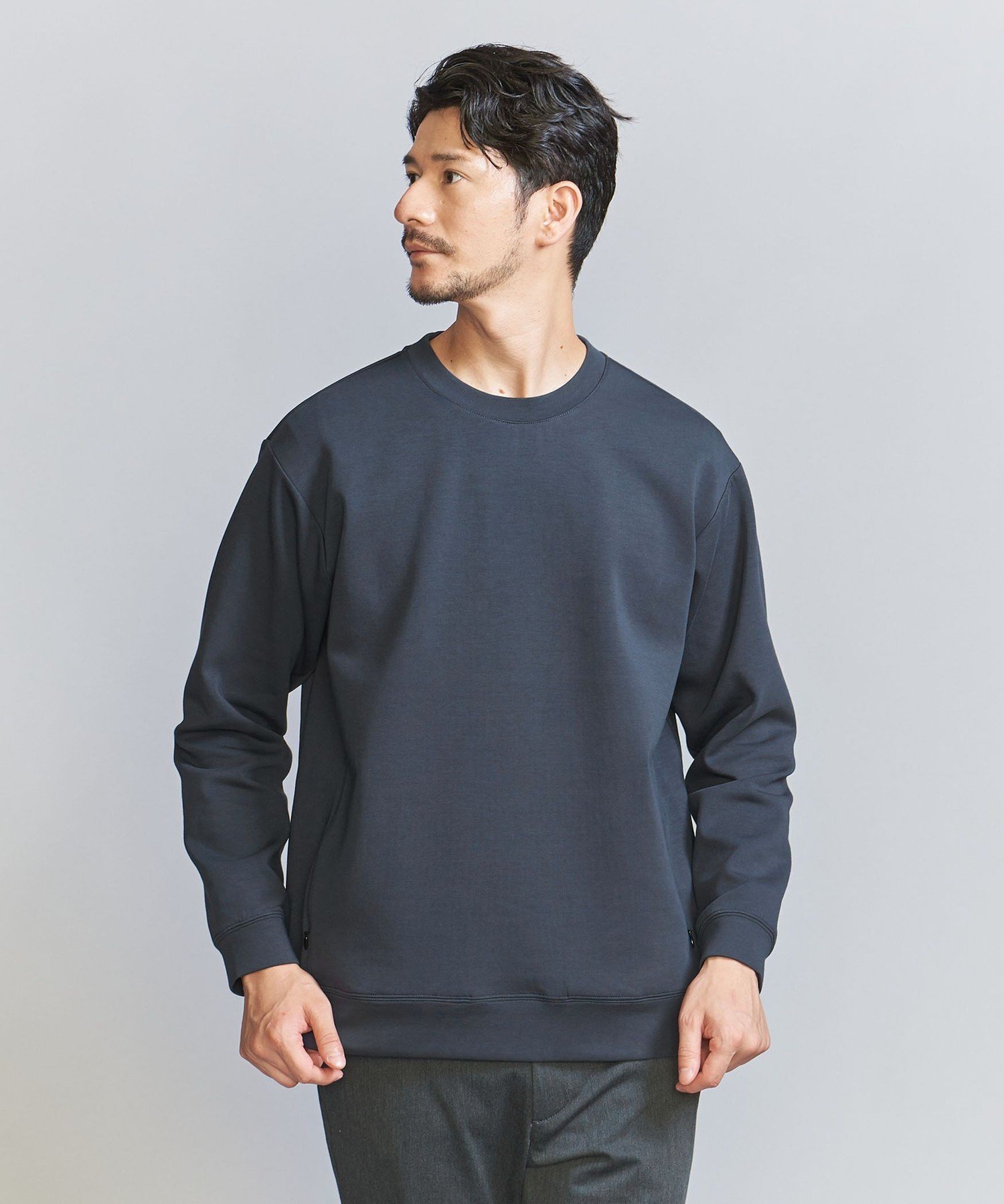 【ビューティ&ユース ユナイテッドアローズ/BEAUTY&YOUTH / UNITED ARROWS / MEN】の【WEB限定 WARDROBE SMART】ダブルニット クルーネック スウェット/セットアップ対応 インテリア・キッズ・メンズ・レディースファッション・服の通販 founy(ファニー) 　ファッション　Fashion　メンズファッション　MEN　セットアップ　Setup/Men　インナー　Inner　カーディガン　Cardigan　スウェット　Sweat　スマート　Smart　スラックス　Slacks　セットアップ　Set Up　ダブル　Double　トレーナー　Trainer　パーカー　Hoodie　ファブリック　Fabric　フィット　Fit　フラット　Flat　ポケット　Pocket　リラックス　Relax　エレガント 上品　Elegant　ROYAL|ID: prp329100004197956 ipo3291000000029480700