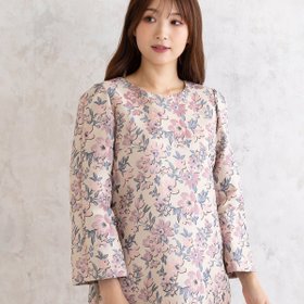 【ローズティアラ/Rose Tiara】のフラワージャカードワンピース 人気、トレンドファッション・服の通販 founy(ファニー) ファッション Fashion レディースファッション WOMEN ワンピース Dress ジャカード Jacquard ストレート Straight プリーツ Pleats ポケット Pocket リボン Ribbon エレガント 上品 Elegant 冬 Winter 切替 Switching |ID:prp329100004198127