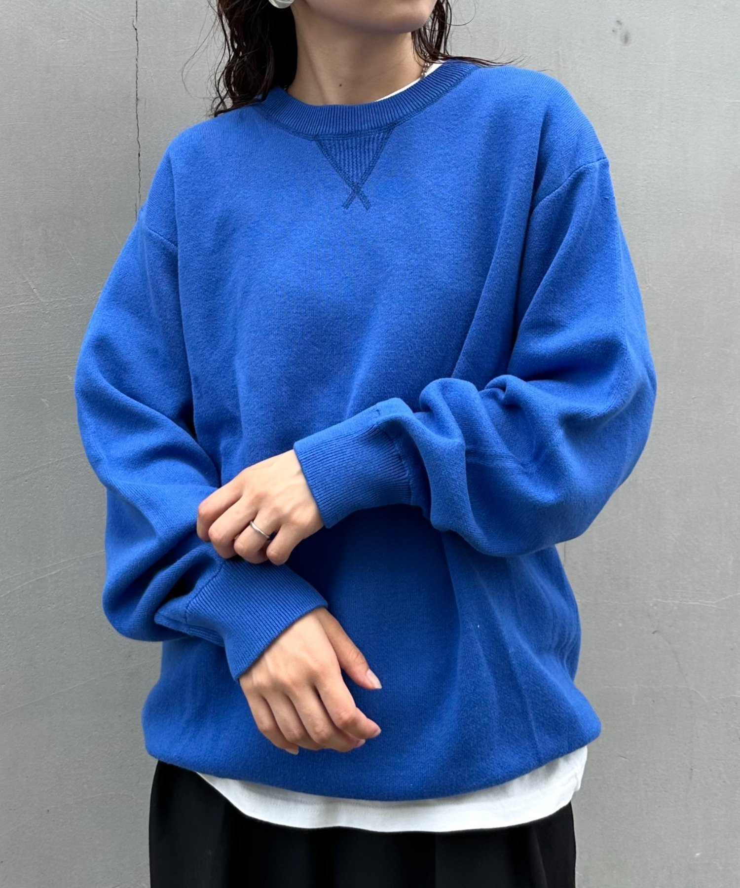 【チャオパニックティピー/CIAOPANIC TYPY】の【UNISEX】スウェットライクニット インテリア・キッズ・メンズ・レディースファッション・服の通販 founy(ファニー) 　ファッション　Fashion　レディースファッション　WOMEN　トップス・カットソー　Tops/Tshirt　ニット　Knit Tops　パーカ　Sweats　スウェット　Sweat　インナー　Inner　シンプル　Simple　ユニセックス　Unisex　冬　Winter　プチプライス・低価格　Affordable　おすすめ　Recommend　ブルー|ID: prp329100004198766 ipo3291000000029453966