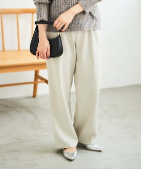 【ルクールブラン/le.coeur blanc】のダブルクロスストレートイージーパンツ 人気、トレンドファッション・服の通販 founy(ファニー) ファッション Fashion レディースファッション WOMEN パンツ Pants おすすめ Recommend ウェーブ Wave シンプル Simple ストレート Straight センター Center ダブル Double |ID:prp329100004199895