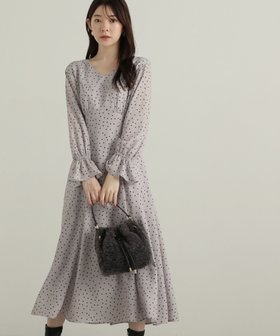 【プロポーション ボディドレッシング/PROPORTION BODY DRESSING】のリボン付きドット柄ワンピース 人気、トレンドファッション・服の通販 founy(ファニー) ファッション Fashion レディースファッション WOMEN ワンピース Dress ドット Dot パターン Pattern リボン Ribbon |ID:prp329100004200712