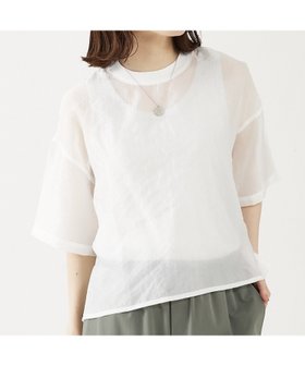 【アバハウスマヴィ/abahouse mavie】のシアーTシャツ 人気、トレンドファッション・服の通販 founy(ファニー) ファッション Fashion レディースファッション WOMEN トップス・カットソー Tops/Tshirt シャツ/ブラウス Shirts/Blouses ロング / Tシャツ T-Shirts S/S・春夏 Ss・Spring/Summer おすすめ Recommend インナー Inner キャミソール Camisole シアー Sheer シューズ Shoes ジャケット Jacket ボトム Bottom ワッシャー Washer エレガント 上品 Elegant 夏 Summer 春 Spring |ID:prp329100004200767