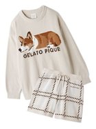 【ジェラート ピケ/gelato pique】の【販路限定商品】エアモコ SLEEPING DOG ジャガードプルオーバー チェックショートパンツセット BEG[037]|ID:prp329100004201337