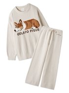 【ジェラート ピケ/gelato pique】の【販路限定商品】エアモコ SLEEPING DOG ジャガードプルオーバー ロングパンツセット BEG[037]|ID:prp329100004201342