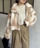 【ゼヴォン/Thevon】のニュアンス柄ボアクロップドジャケット 人気、トレンドファッション・服の通販 founy(ファニー) ファッション Fashion レディースファッション WOMEN アウター Coat Outerwear ジャケット Jackets 2024年 2024 2024-2025秋冬・A/W Aw/Autumn/Winter/Fw/Fall/2024-2025 A/W・秋冬 Aw・Autumn/Winter・Fw・Fall-Winter クロップド Cropped シンプル Simple ジャケット Jacket スタンド Stand thumbnail ベージュ|ID: prp329100004201735 ipo3291000000029111120