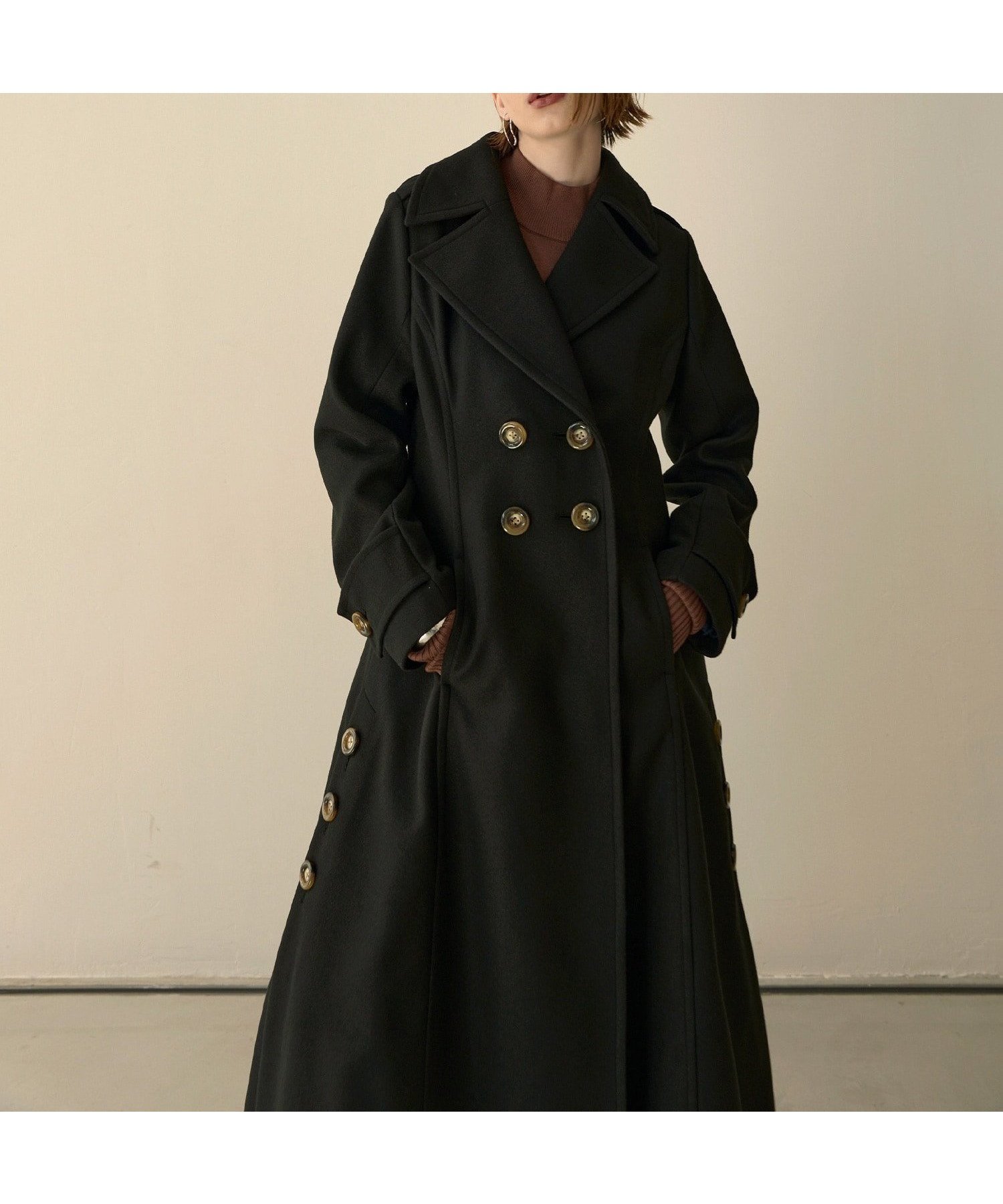 【ミエリインヴァリアント/MIELIINVARIANT】のHybrid Flare Slit Coat インテリア・キッズ・メンズ・レディースファッション・服の通販 founy(ファニー) 　ファッション　Fashion　レディースファッション　WOMEN　アウター　Coat Outerwear　コート　Coats　切替　Switching　スリット　Slit　バランス　Balance　フレア　Flare　夏　Summer　BLACK|ID: prp329100004202003 ipo3291000000029112047