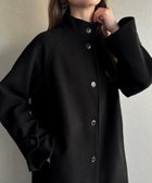 【ジュノア/JUNOAH】のスタンドカラーロングコート 人気、トレンドファッション・服の通販 founy(ファニー) ファッション Fashion レディースファッション WOMEN アウター Coat Outerwear コート Coats thumbnail ブラック|ID: prp329100004202036 ipo3291000000029157254