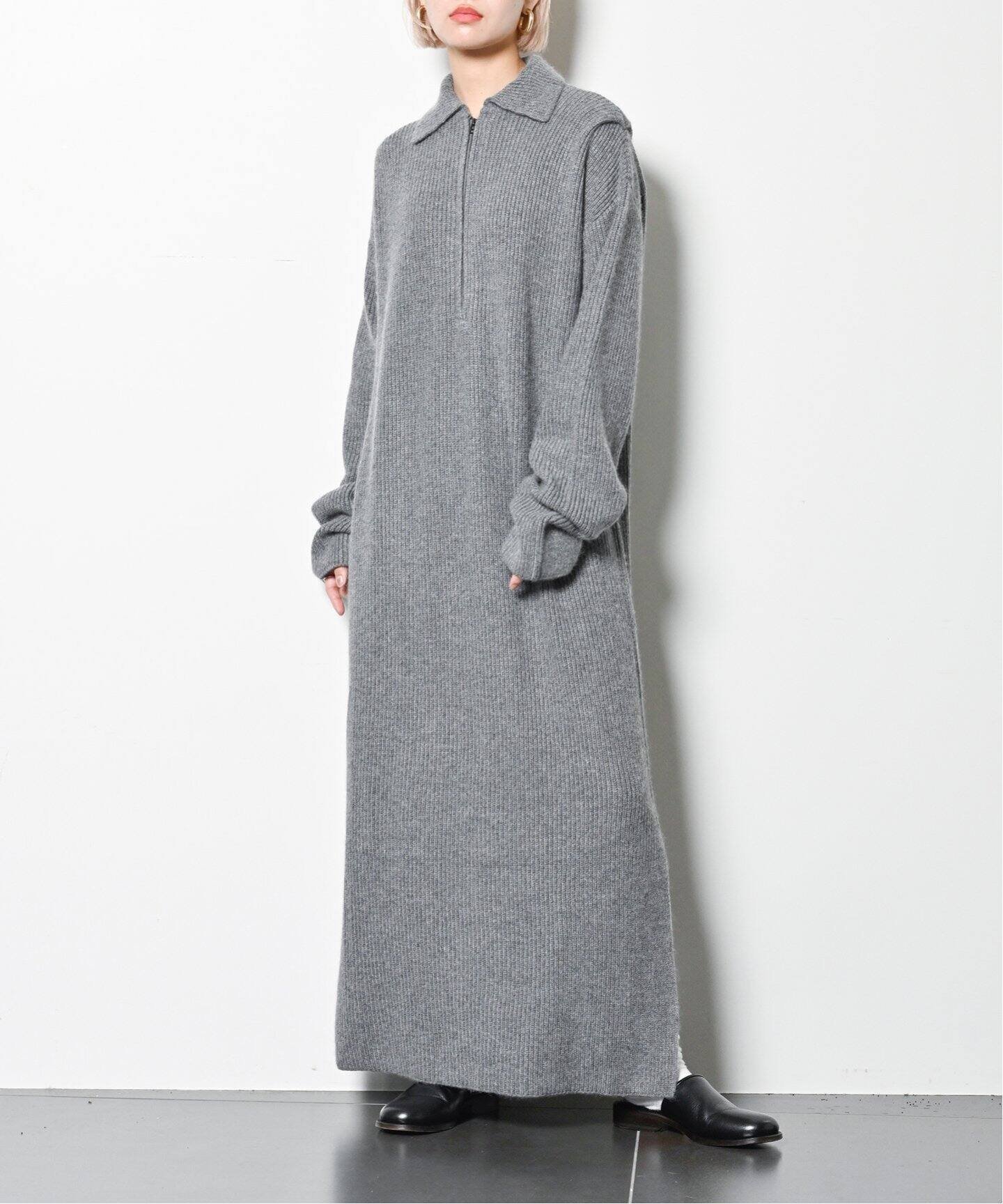 【シティーショップ/CITYSHOP】のZIP UP KNIT DRESS ワンピース 人気、トレンドファッション・服の通販 founy(ファニー) 　ファッション　Fashion　レディースファッション　WOMEN　ワンピース　Dress　ドレス　Party Dresses　2024年　2024　2024-2025秋冬・A/W　Aw/Autumn/Winter/Fw/Fall/2024-2025　A/W・秋冬　Aw・Autumn/Winter・Fw・Fall-Winter　ジップ　Zip　スリット　Slit　ドレス　Dress　バランス　Balance　フラット　Flat　ロング　Long　畦　Ridge　 other-1|ID: prp329100004202192 ipo3291000000029113091