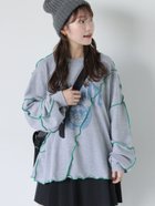 【エヘカソポ/ehka sopo】のメロー切替スウェット 人気、トレンドファッション・服の通販 founy(ファニー) ファッション Fashion レディースファッション WOMEN トップス・カットソー Tops/Tshirt パーカ Sweats スウェット Sweat アシンメトリー Asymmetry スウェット Sweat プリント Print 切替 Switching thumbnail グレー|ID: prp329100004202396 ipo3291000000029188175