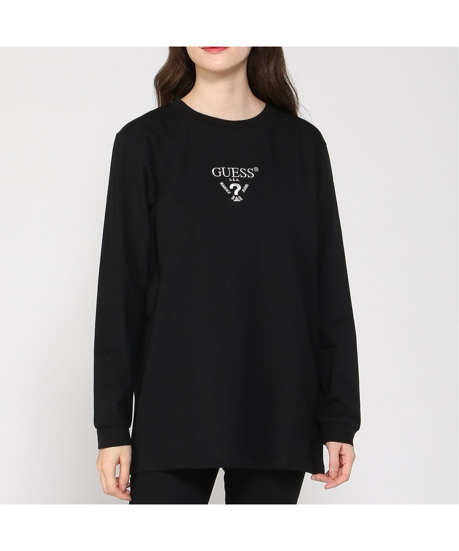 【ゲス/GUESS】のCOLETTE Oversize Ls T-Shirt 人気、トレンドファッション・服の通販 founy(ファニー) 　ファッション　Fashion　レディースファッション　WOMEN　トップス・カットソー　Tops/Tshirt　シャツ/ブラウス　Shirts/Blouses　ロング / Tシャツ　T-Shirts　チュニック　Tunic　フロント　Front　ロング　Long　 other-1|ID: prp329100004202449 ipo3291000000029114309