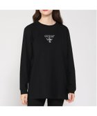 【ゲス/GUESS】のCOLETTE Oversize Ls T-Shirt 人気、トレンドファッション・服の通販 founy(ファニー) ファッション Fashion レディースファッション WOMEN トップス・カットソー Tops/Tshirt シャツ/ブラウス Shirts/Blouses ロング / Tシャツ T-Shirts チュニック Tunic フロント Front ロング Long thumbnail ブラック|ID: prp329100004202449 ipo3291000000029114311