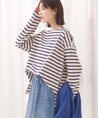 【その他のブランド/Other】の10番単ボーダーワイドシルエットスリット長袖Tシャツ 109-アイボリー×ネイビー|ID: prp329100004202454 ipo3291000000029971752