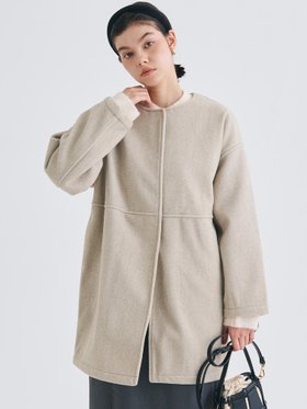 【コカ/COCA】 洗えるリバー風ノーカラーコート人気、トレンドファッション・服の通販 founy(ファニー) ファッション Fashion レディースファッション WOMEN アウター Coat Outerwear コート Coats ストレート Straight セレモニー Ceremony デニム Denim ポケット Pocket ミドル Middle 洗える Washable |ID:prp329100004203527