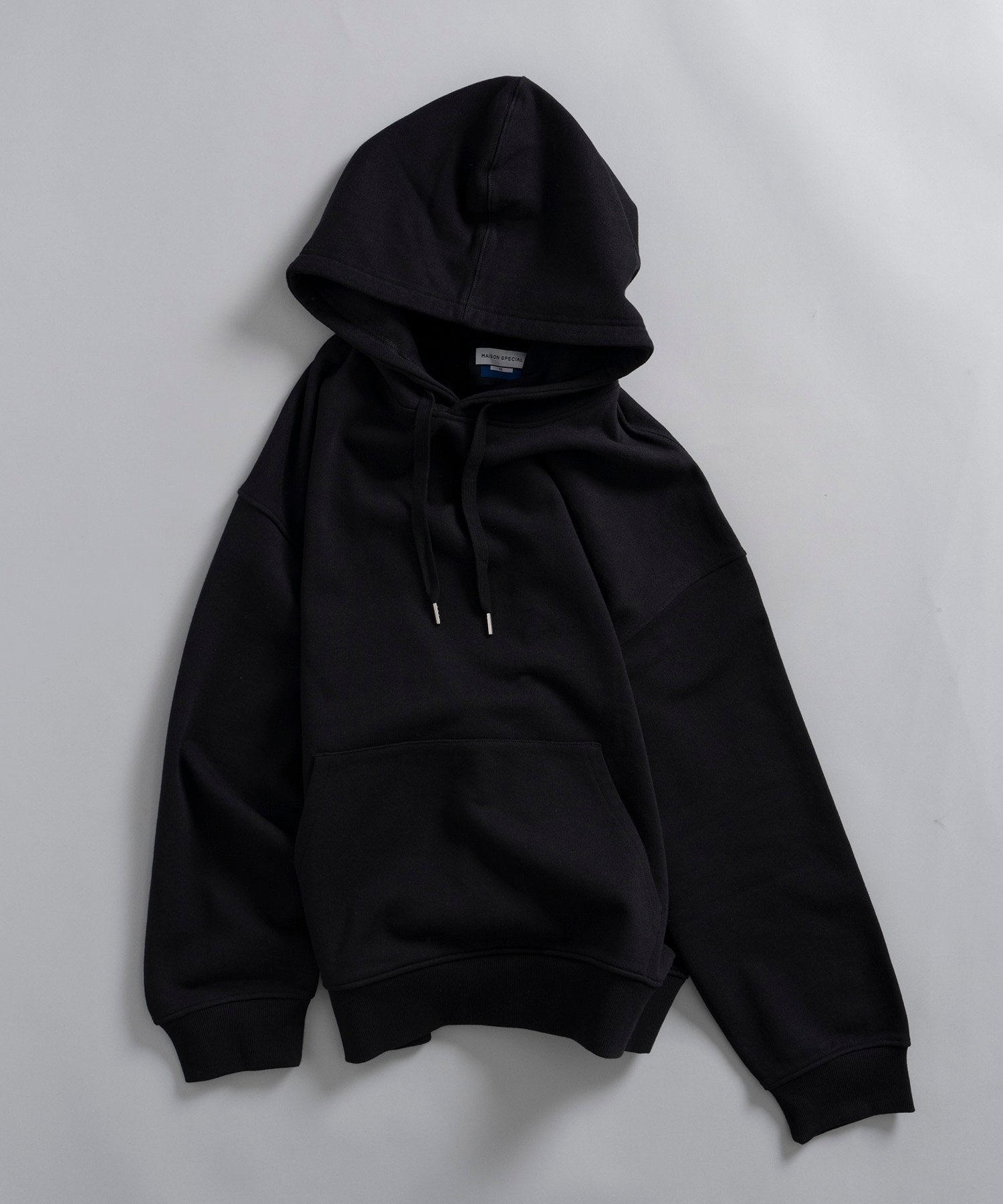 【メゾンスペシャル/MAISON SPECIAL】の【ONE-MILE WEAR】Prime-Over Pullover Sweat Hoodie インテリア・キッズ・メンズ・レディースファッション・服の通販 founy(ファニー) 　ファッション　Fashion　レディースファッション　WOMEN　トップス・カットソー　Tops/Tshirt　パーカ　Sweats　プルオーバー　Pullover　スウェット　Sweat　ショルダー　Shoulder　シンプル　Simple　スタンダード　Standard　ドロップ　Drop　おすすめ　Recommend　エレガント 上品　Elegant　ギフト プレゼント　Gift Present　BLK|ID: prp329100004203732 ipo3291000000029190361