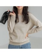 【コカ/COCA】の袖パールクルーネックニット Beige|ID:prp329100004204002