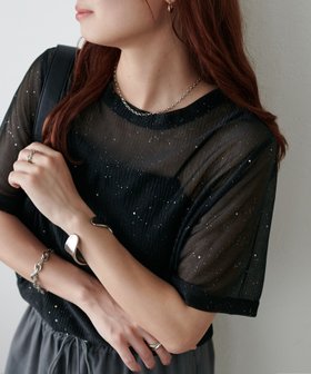 【ディスコート/Discoat】の【WEB限定】シアーキラキラT 人気、トレンドファッション・服の通販 founy(ファニー) ファッション Fashion レディースファッション WOMEN |ID:prp329100004205074