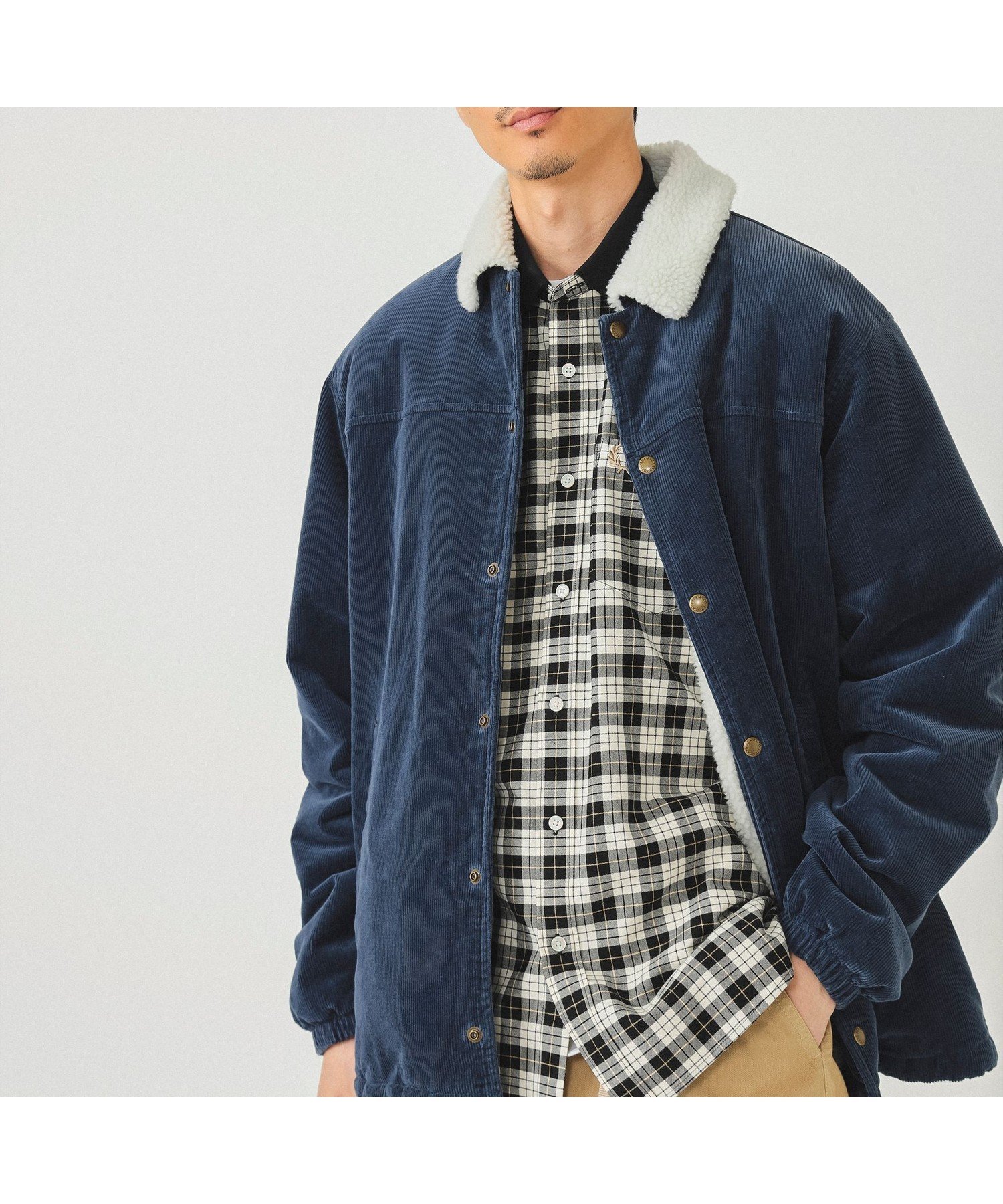 【ビームス/BEAMS / MEN】のコーデュロイ ボア コーチジャケット ミドル 人気、トレンドファッション・服の通販 founy(ファニー) 　ファッション　Fashion　メンズファッション　MEN　コーデュロイ　Corduroy　ストレッチ　Stretch　フィット　Fit　ミドル　Middle　 other-1|ID: prp329100004205797 ipo3291000000029504592