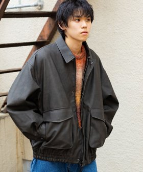 【ビームス ハート/BEAMS HEART / MEN】の【10%OFFアウターフェア対象～11/28 23 59まで!!】フェイクレザー クラシック ブルゾン 人気、トレンドファッション・服の通販 founy(ファニー) ファッション Fashion メンズファッション MEN アウター Coats Outerwear/Men ブルゾン Blouson/Jackets インナー Inner カフス Cuffs クラシック Classic 軽量 Lightweight シャーリング Shirring スウェット Sweat デニム Denim トレンド Trend ビッグ Big フェイクレザー Faux Leather ブルゾン Blouson ミリタリー Military リアル Real エレガント 上品 Elegant |ID:prp329100004206219