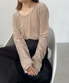 【カプリシューレマージュ/CAPRICIEUX LEMAGE】のストーンベロアロンT 人気、トレンドファッション・服の通販 founy(ファニー) ファッション Fashion レディースファッション WOMEN トップス・カットソー Tops/Tshirt ロング / Tシャツ T-Shirts ベロア Velour おすすめ Recommend インナー Inner キャミワンピース Cami Dress シンプル Simple ジャケット Jacket ストーン Stone デニム Denim ベロア Velor マキシ Maxi thumbnail ベージュ|ID: prp329100004206231 ipo3291000000029147505