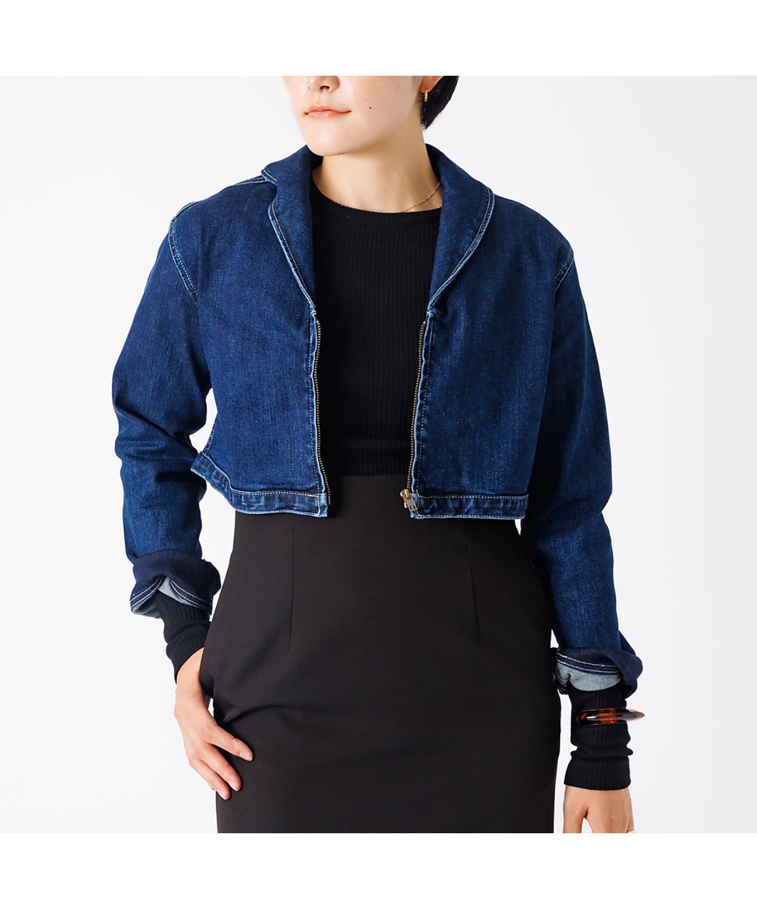 【ルージュヴィフラクレ/Rouge vif la cle】の【157*WOADBLUE】Short ZIP UP Jacket / ショート インテリア・キッズ・メンズ・レディースファッション・服の通販 founy(ファニー) 　ファッション　Fashion　レディースファッション　WOMEN　アウター　Coat Outerwear　ジャケット　Jackets　春　Spring　ショーツ　Shorts　ショート　Short　シンプル　Simple　ジップアップ　Zip Up　ジャケット　Jacket　ジーンズ　Jeans　スタイリッシュ　Stylish　デニム　Denim　トレンド　Trend　バランス　Balance　パターン　Pattern　フィット　Fit　ポケット　Pocket　別注　Special Order　S/S・春夏　Ss・Spring/Summer　夏　Summer　ダークネイビー|ID: prp329100004207457 ipo3291000000029155585