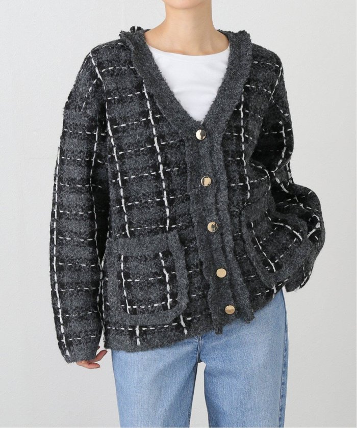 【ラ トータリテ/La TOTALITE】の【TORRAZZO DONNA/トラッゾドンナ】Check Pattern Vneck Knit Jacket インテリア・キッズ・メンズ・レディースファッション・服の通販 founy(ファニー) https://founy.com/ ファッション Fashion レディースファッション WOMEN アウター Coat Outerwear ジャケット Jackets トップス・カットソー Tops/Tshirt ニット Knit Tops |ID: prp329100004207639 ipo3291000000029156880