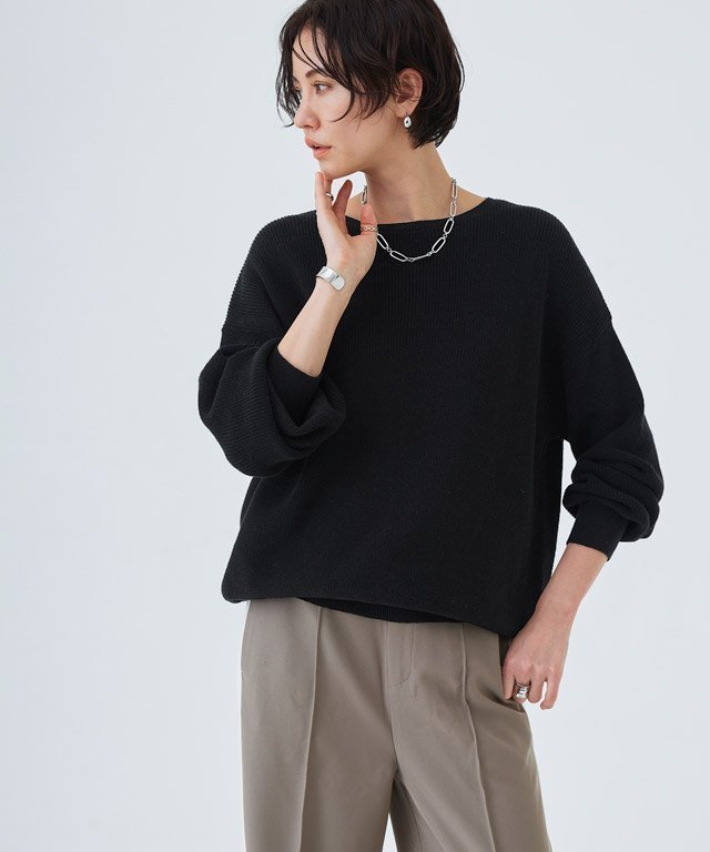 【ピエロ/Pierrot】のRASW 綿100%クルーネックニット 人気、トレンドファッション・服の通販 founy(ファニー) 　ファッション　Fashion　レディースファッション　WOMEN　トップス・カットソー　Tops/Tshirt　ニット　Knit Tops　ロング　Long　畦　Ridge　 other-1|ID: prp329100004207866 ipo3291000000029159521