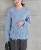 【ピエロ/Pierrot】のチュールドッキングニットプルオーバー 人気、トレンドファッション・服の通販 founy(ファニー) ファッション Fashion レディースファッション WOMEN トップス・カットソー Tops/Tshirt ニット Knit Tops プルオーバー Pullover シンプル Simple チュール Tulle ドッキング Docking フェミニン Feminine thumbnail ブルー|ID: prp329100004207876 ipo3291000000029159645