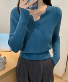 【その他のブランド/Other】のスカラップネック長袖カシュクールニット ブルー|ID: prp329100004208115 ipo3291000000029161841