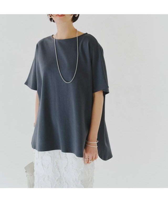 【ピエロ/Pierrot】のRASW コーマコットンオーバーTシャツ 人気、トレンドファッション・服の通販 founy(ファニー) 　ファッション　Fashion　レディースファッション　WOMEN　トップス・カットソー　Tops/Tshirt　シャツ/ブラウス　Shirts/Blouses　ロング / Tシャツ　T-Shirts　スリット　Slit　ラウンド　Round　エレガント 上品　Elegant　 other-1|ID: prp329100004208299 ipo3291000000029164940