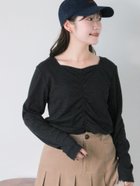 【エヘカソポ/ehka sopo】のフロントシャーリングカットソー 人気、トレンドファッション・服の通販 founy(ファニー) ファッション Fashion レディースファッション WOMEN トップス・カットソー Tops/Tshirt カットソー Cut and Sewn カットソー Cut And Sew シャーリング Shirring シンプル Simple テレコ Tereko フロント Front ランダム Random thumbnail ブラック|ID: prp329100004208433 ipo3291000000029165755